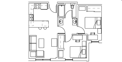 2BR/1BA - Bear Creek Apartments