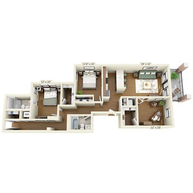 Floorplan - The Belmont by Reside Flats