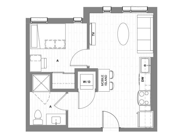 1x1 A - HERE Seattle Student Apartments