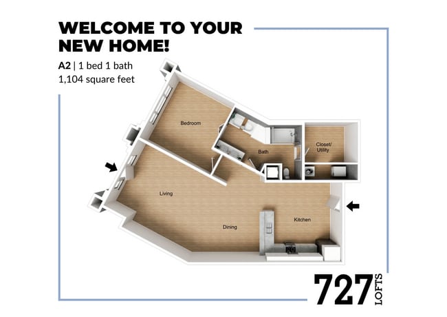 A2 Floor Plan - 727 Lofts