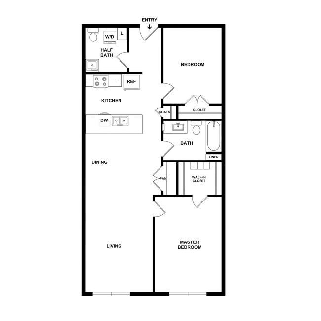 2 Bedroom Lower - The Commons at East Berlin