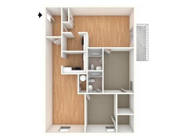 One bedroom Junior floor plans - The Lafayette at Valley Forge