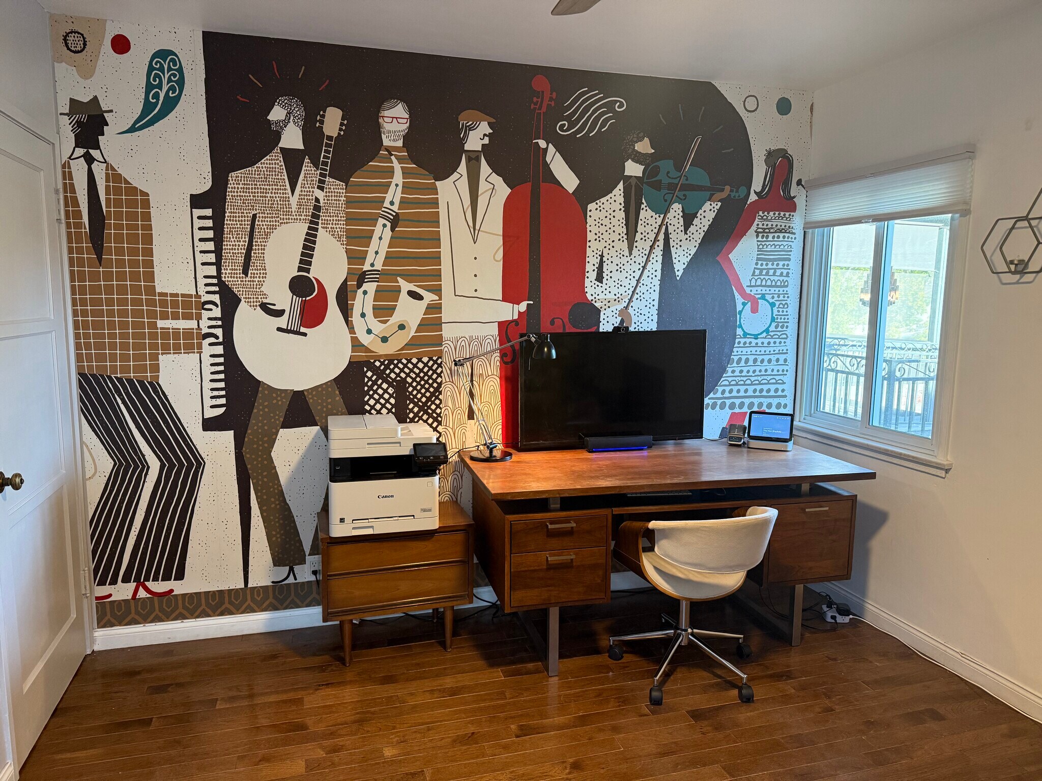 Office / 3rd Bedroom #3 Desk, Up/Down Shades (printer & monitor not included) - 1068 E San Jose Ave