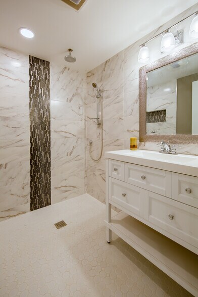Rainhead White Marble Separate Shower Room - 629 Storrs Rd