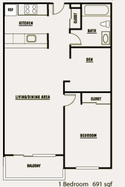1BR/1BA - Bellevue Olive Apartments