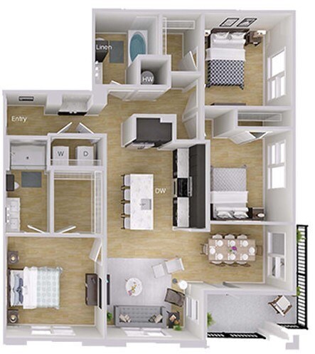 Floorplan - Foster on the Park Apartments
