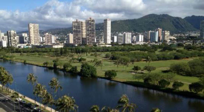 Canal View from entry - 2421 Ala Wai Blvd