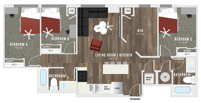 The Three Den- 1056 sqft. - Atmosphere