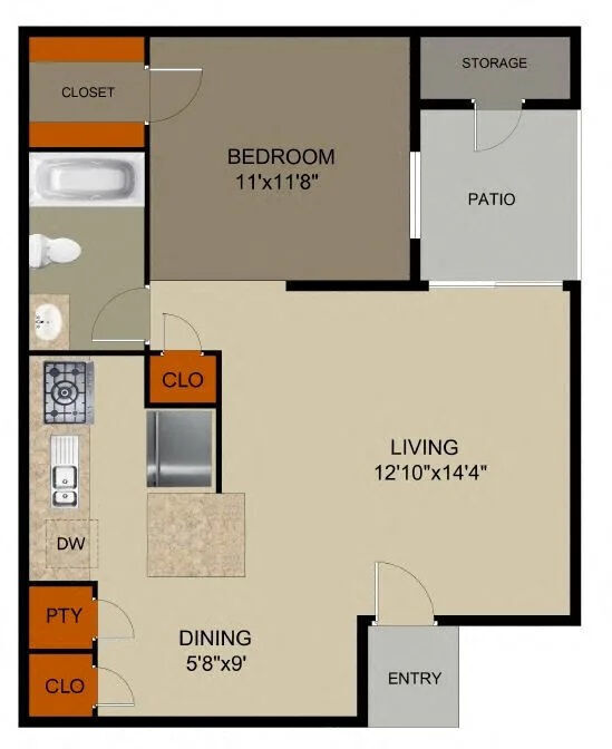 Floorplan - Pine Oaks Apartments