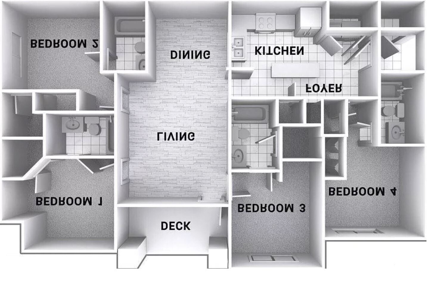 floor plan - mirror image (actual apt layout) - 3720 Spruce Ridge Way