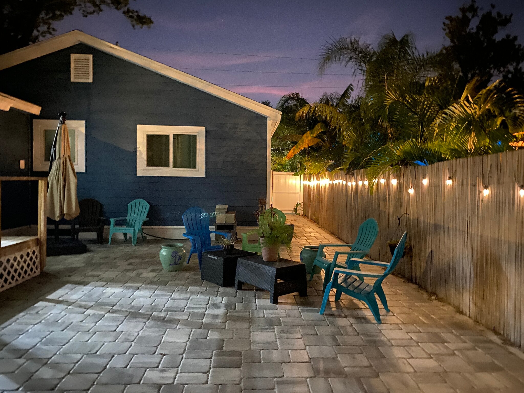 Private patio at night - 3425 16th St N