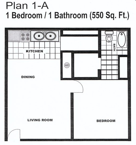 Plan 1-A - 74 Lyerly Place Apartments