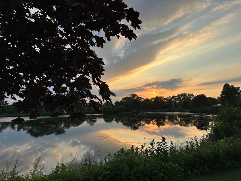 Sunset view of Big Bear Lake, Century Park Arboretum. - 174 Hemingway Ct