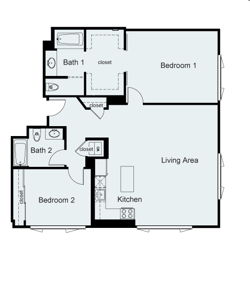 2BR/2BA - One Ecker Place
