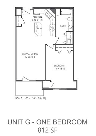 Unit G - One Bedroom - Artisan Square