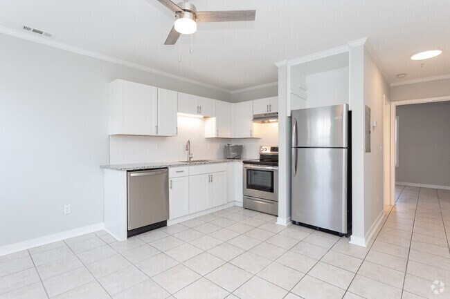 1BR, 1BR - 400SF Studio - Living Area - Riverview Apartments