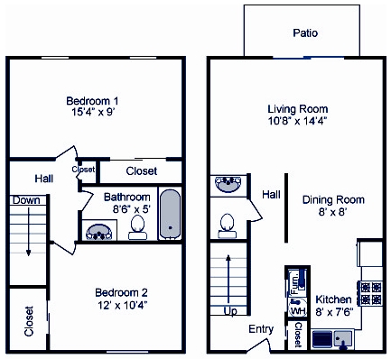 2BR/1.5BA - Cloverleaf Apartments & Townhomes