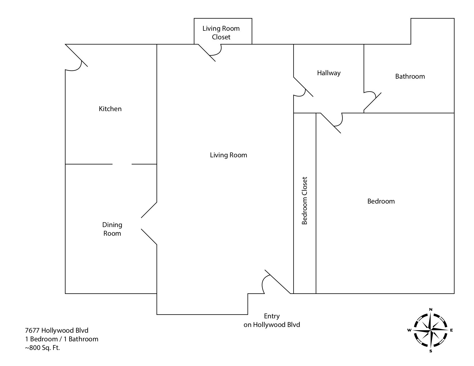 Floorplan - 7677 Hollywood Blvd