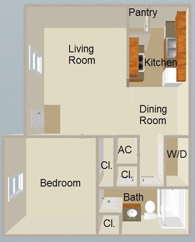 1 Bedroom - Garden - Lake Mist Apartments