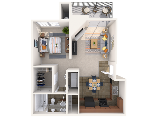 Au - Studio upper level floor plan Riverstone Apartments - Riverstone Apartments