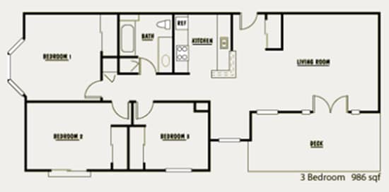 Floorplan - Mercer Court Apartments