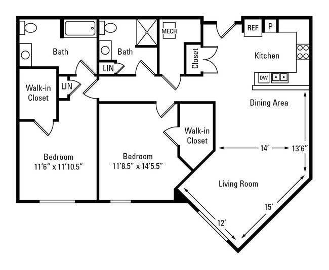 Floorplan - The Marquis at the Woods Apartment Homes