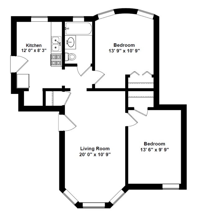 Represents the 846 SQFT apartment in the 3422 building - Maynard At Elaine Place