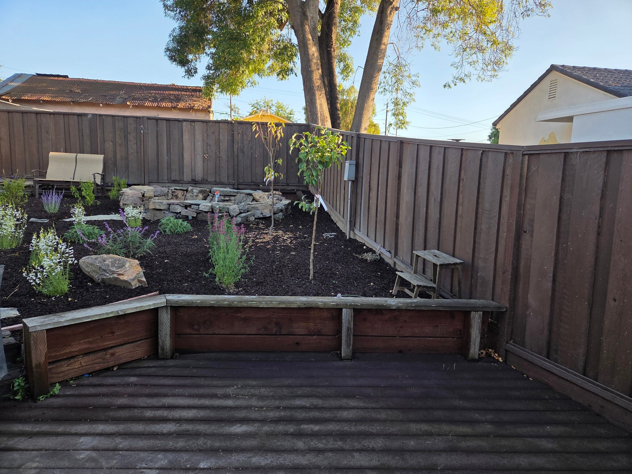 Backyard deck for tenant. New lanscaping throughout backyard. - 2753 Sulphur Dr