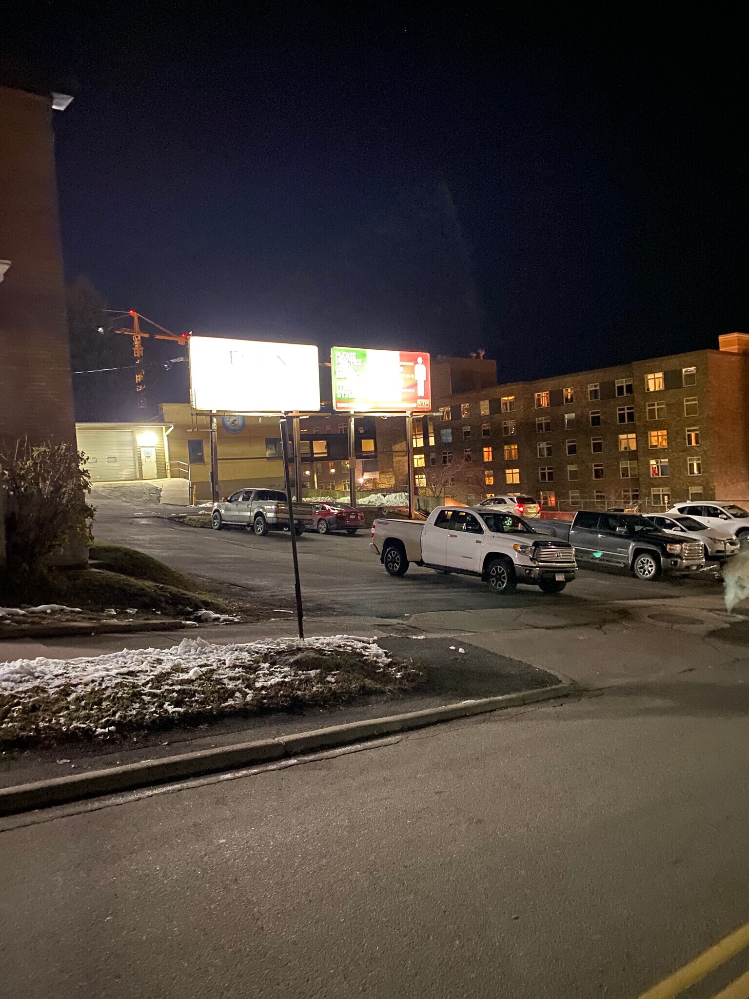 Off-Street parking at night - 131 E 2nd St