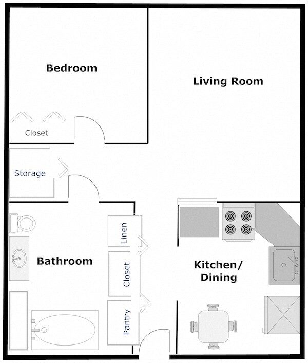 Floorplan - B'nai B'rith I, II, & III Deerfield Apartm...