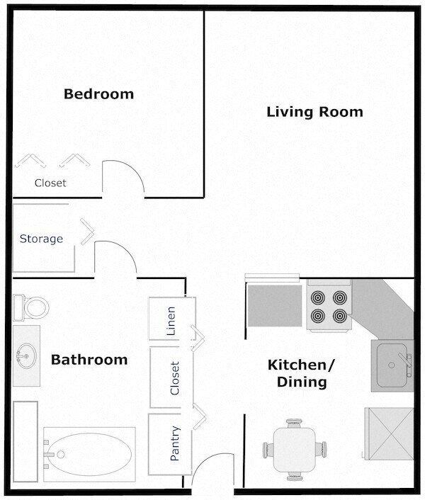 Floorplan - B'nai B'rith I, II, & III Deerfield Apartments