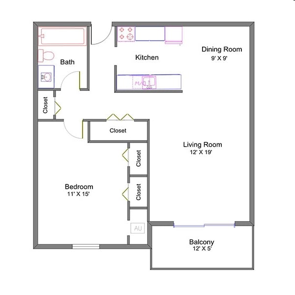 1BR/1BA - Water's Edge Apartments