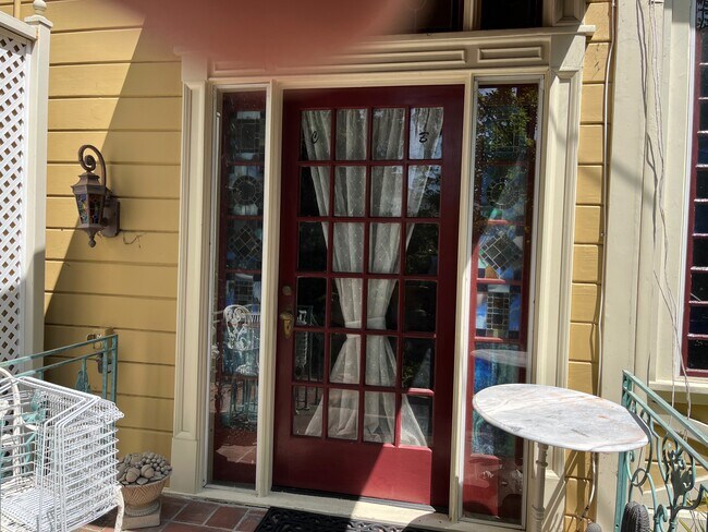 Door to Upstairs Apartments - 159 W Montecito Ave