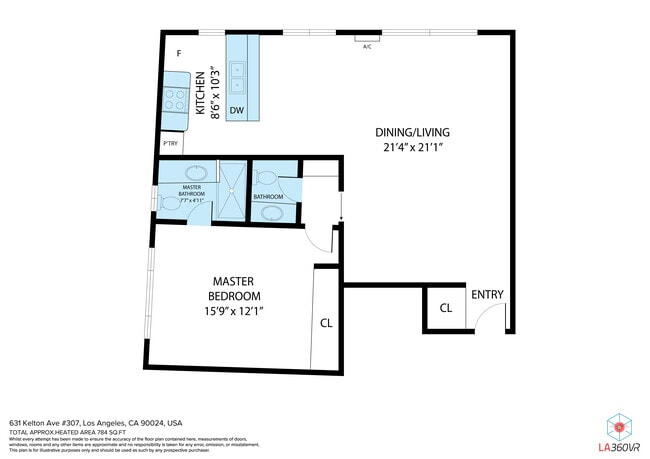 Illustrative Floor Plan - 1 Bedroom - The Kelton Manor