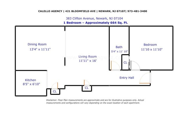 1BR/1BA - 383-389 Clifton Ave