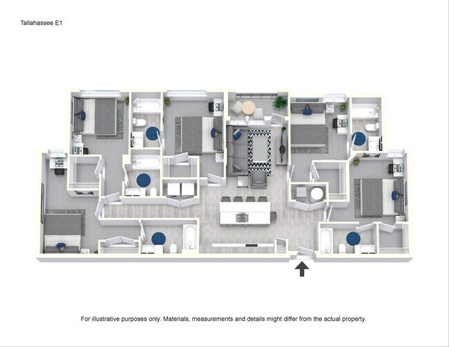 Unit Layout, only one room Available - 1828 W Pensacola St