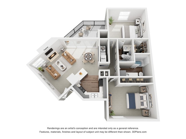 Foxtail | 2 Bed 2 Bath | 1052 sq ft | Park at Midtown Apartments in Greensboro - Park at Midtown