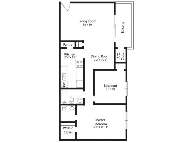 2BR/1.5BA - Plaza Apartments - NC