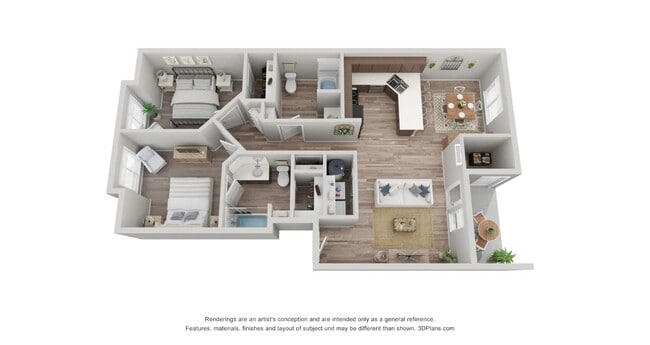 Two Bedroom - Block 1618 Apartments