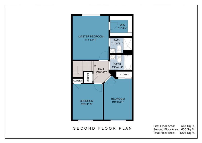 3 BD 2 BA (1205 SQ FT) - Village Square Townhomes