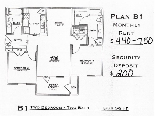 Plan B1 - Sedona Springs Apartments