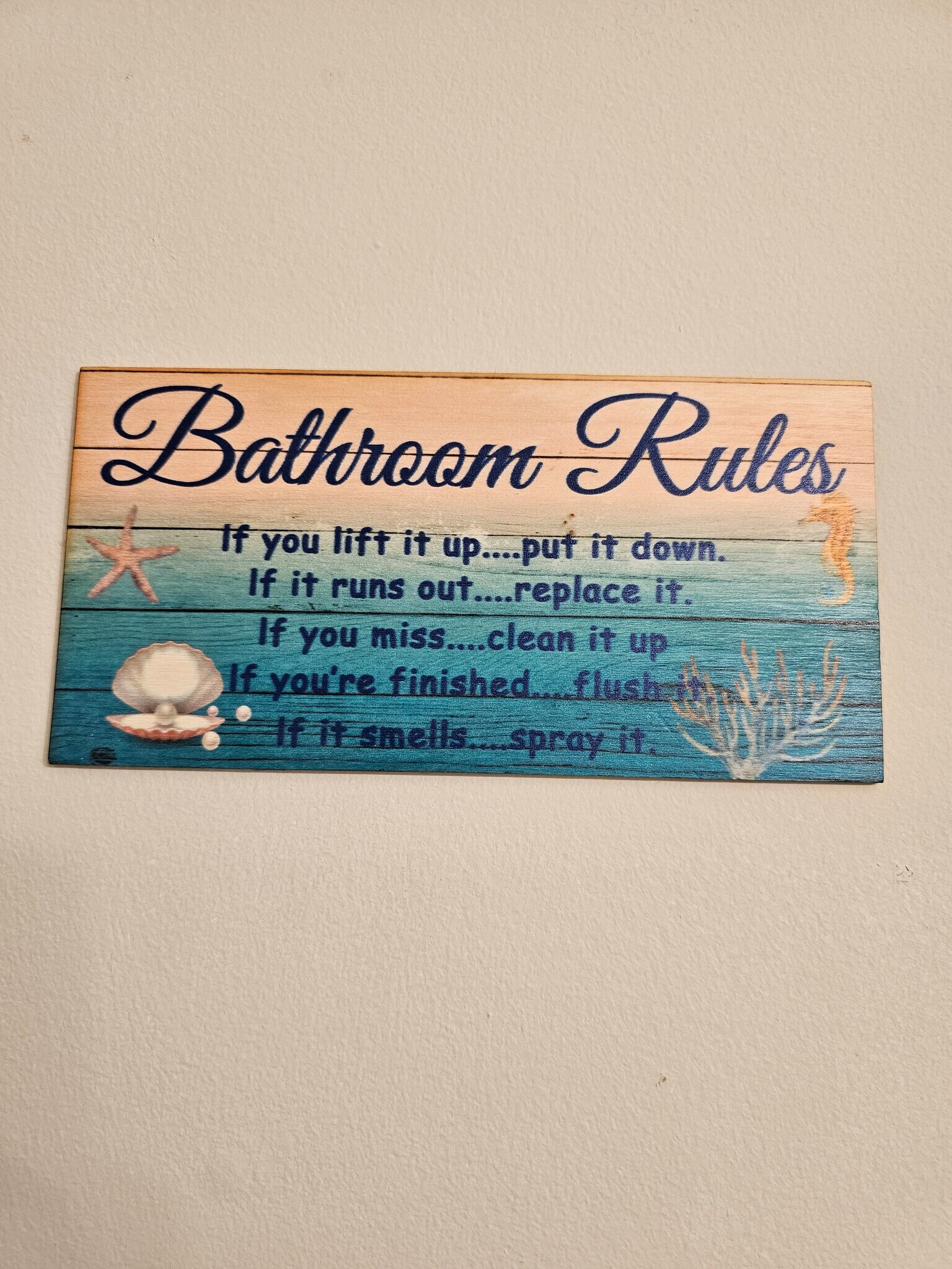 Bathroom rules - 15913 Adam Rd