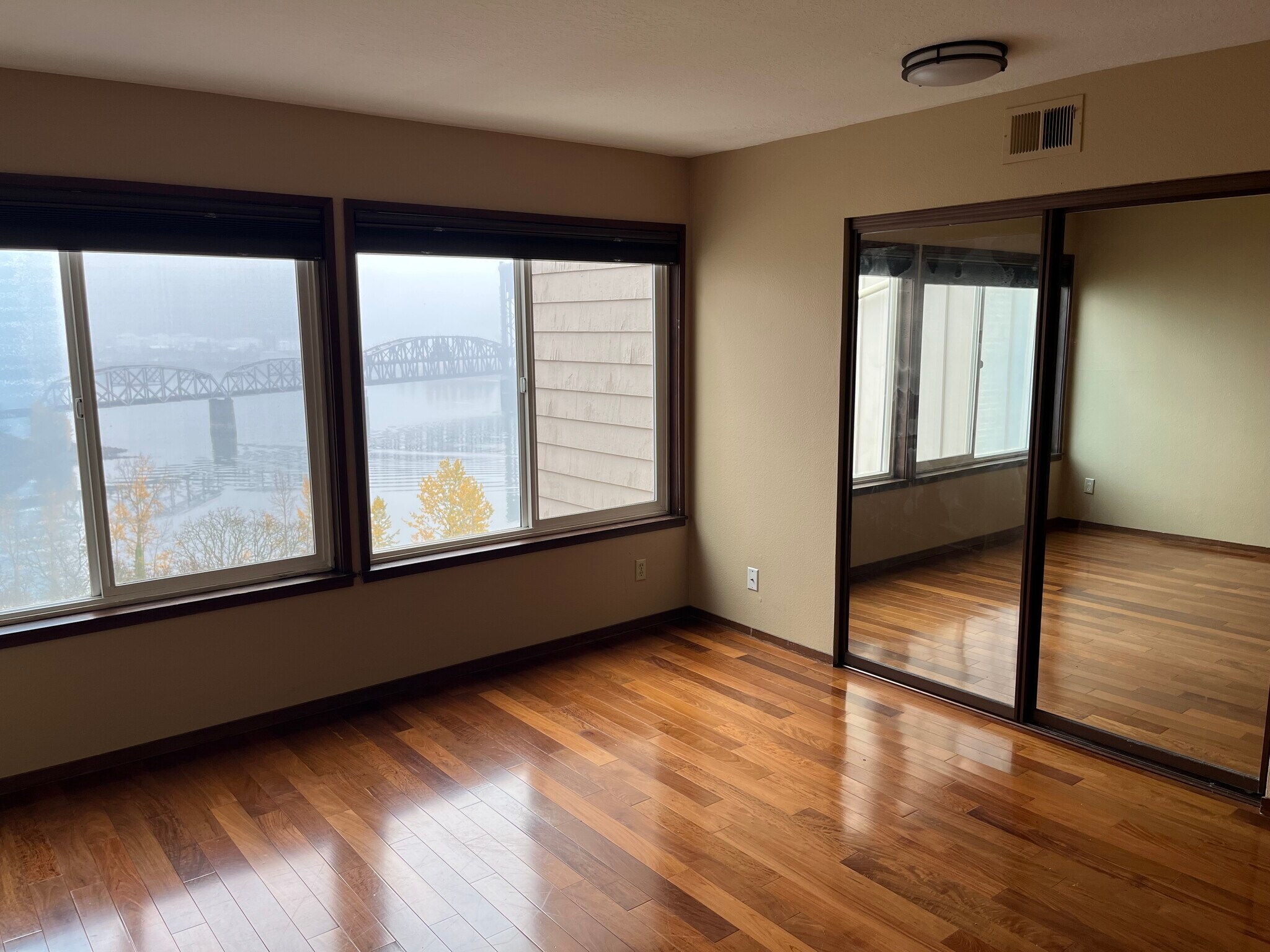 Master bedroom with view of Willamette Cove - 7511 N Edgewater Ave