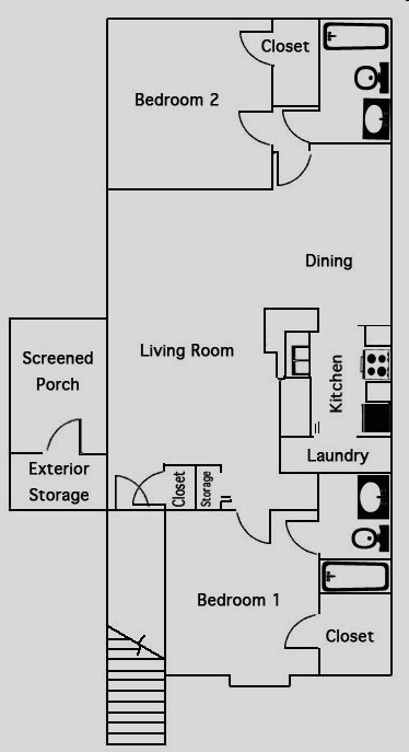 2x2 - 1000 sqft - The Oaks at Lake Jackson