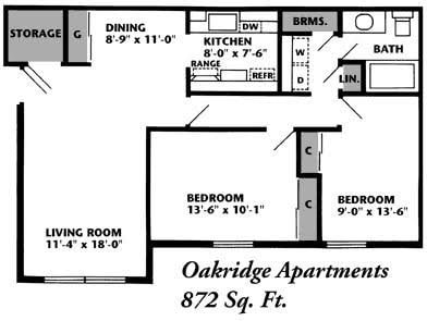 Floorplan - OakRidge Apartments 55+ Community
