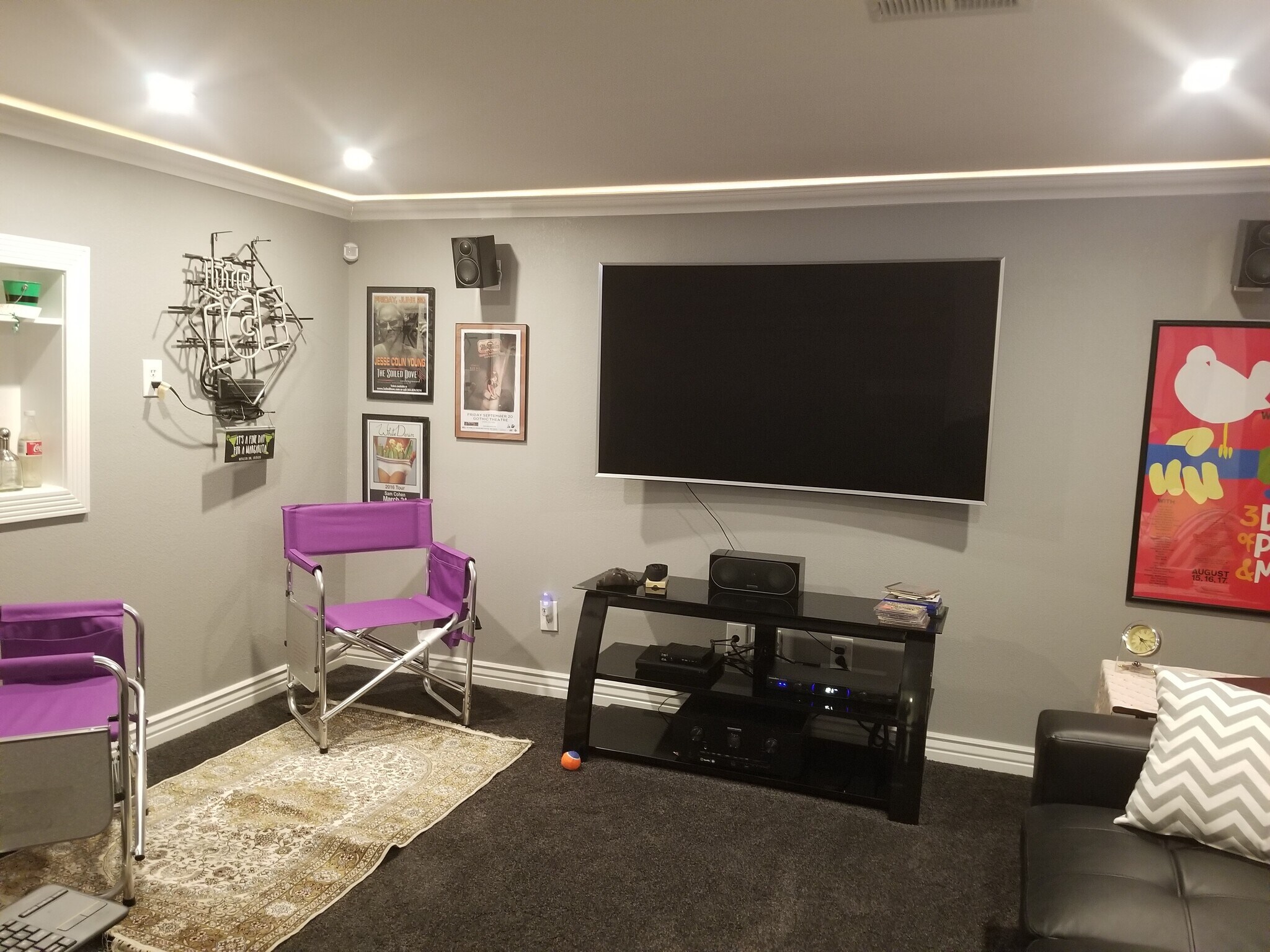 Bonus Room or 4th Br. Surround Sound, theater lighting, 65-inch curve TV - 8119 Maple Dr