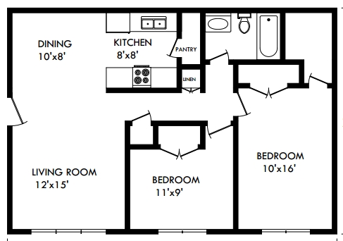 2BR/1BA - Canyon Creek Apartments