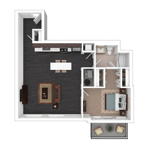A7 3D Floor plan - Courthouse Square Apartments