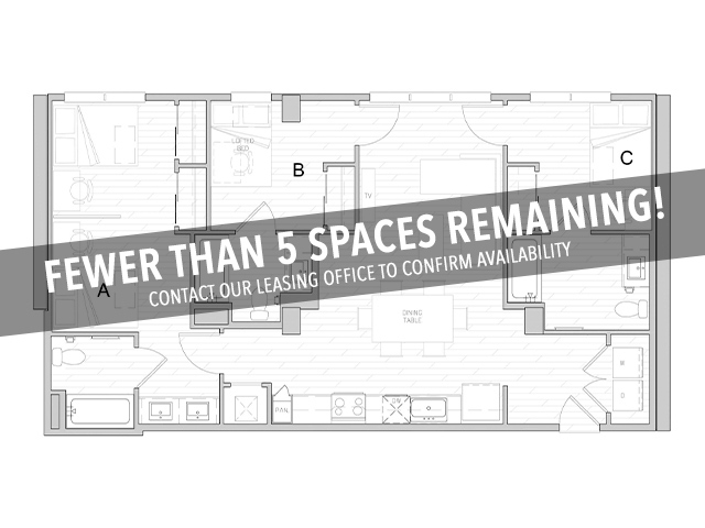 C3-Bed A - Premium Double | Bed B - Single Loft | Bed C - Single - Fewer Than 5 Spaces Remaining! - Identity Davis Student Apartments