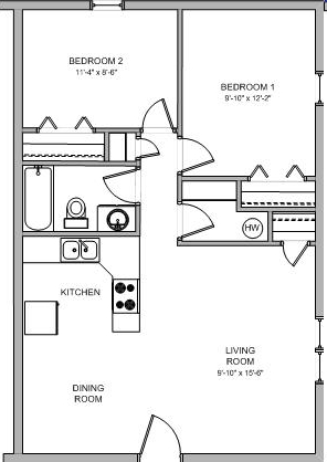 2BR/1BA - Cameron Manor